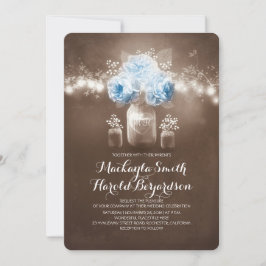 Blumenwein Glas rustikale Saitenleuchten Hochzeit Einladung