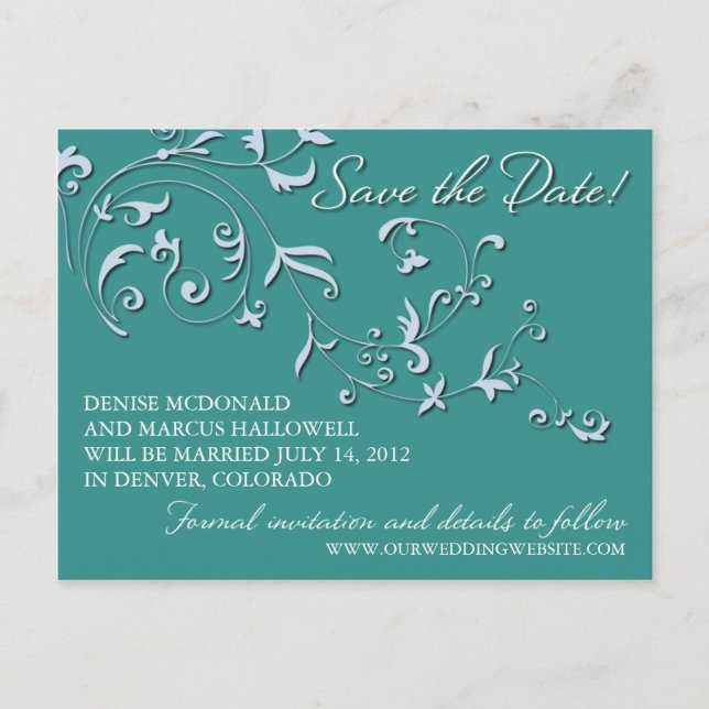 Blumenweine Save the Date Postkarte (Vorderseite)