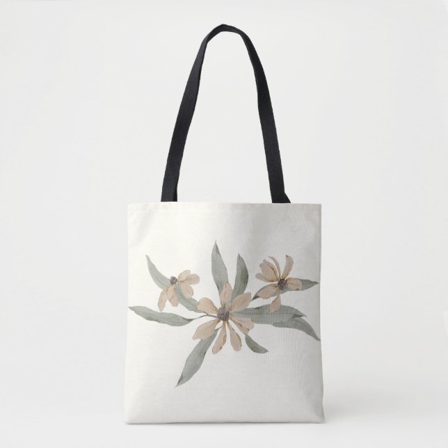 Blumenweiß, Wildblume Tote Tasche (Vorderseite)