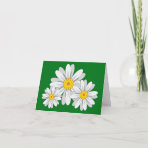 Blumenweiße Daisy-Blume - Grüne Note Dankeskarte