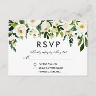 Blumenweiße Hochzeit RSVP