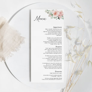 Blumenweiße Hochzeitsmenü Menükarte