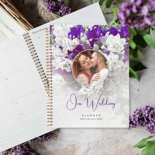 Blumenweiße Lila Hochzeitsplaner Planer