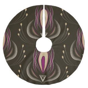 Blumenwelle Vintag Stilvoller Hintergrund Polyester Weihnachtsbaumdecke