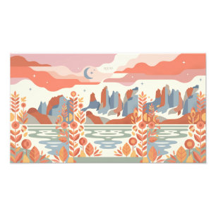 Blumenweltkarte Botanische Illustrationsfoto-Vergr Fotodruck