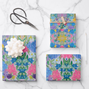 Blumenwerbepapier Geschenkpapier Set