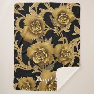 Blumenwerfer schwarz und goldblau sherpadecke