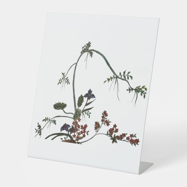 Blumenwerk japanische Blume Sockelschild (Vorderseite)