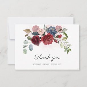 Blumenwetterhochzeit Dankeskarte