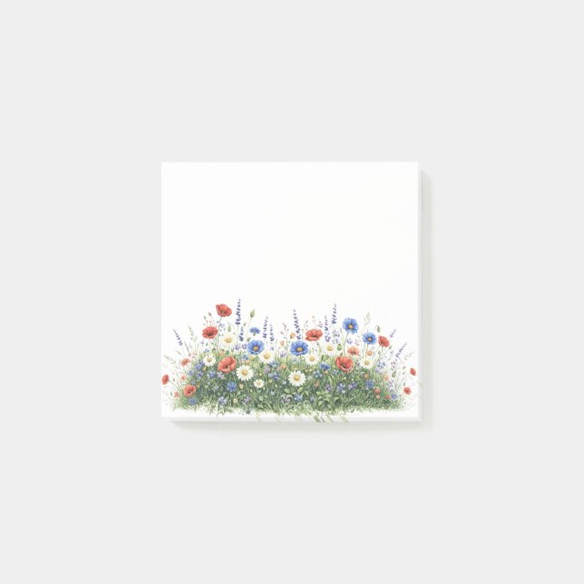 Blumenwiese Botanischer Garten Blumen Post-it Klebezettel (Vorderseite)