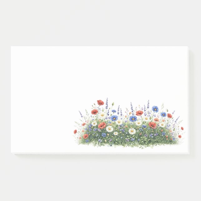 Blumenwiese Botanischer Garten Blumen Post-it Klebezettel (Vorderseite)