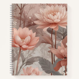 Blumenwiese in Blush und Nutmeg Notizbuch