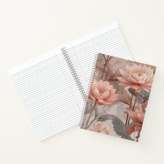 Blumenwiese in Blush und Nutmeg Notizbuch