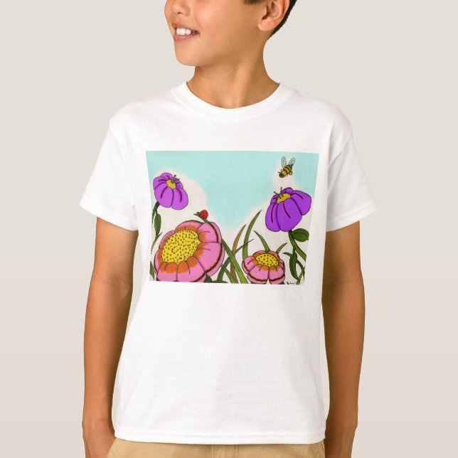 Blumenwiese Kinder Basic T-Shirt (Vorderseite)