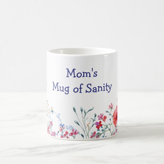 Blumenwiese Muttertags-Wahnsinn Kaffeetasse (Mittel)