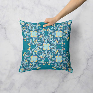 Blumenwind Aquamarin Kissen