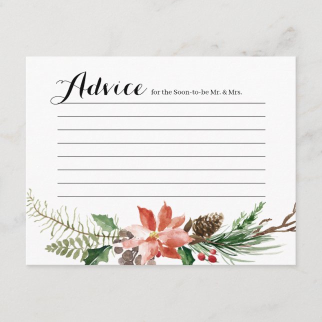 Blumenwinterdusche Moderne Beratungskarte Begleitkarte (Vorderseite)