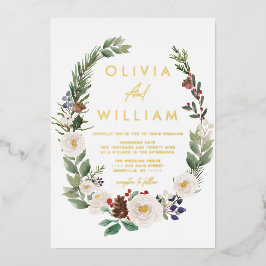 Blumenwintergarten Weihnachtsfeiertage Hochzeit Folieneinladung