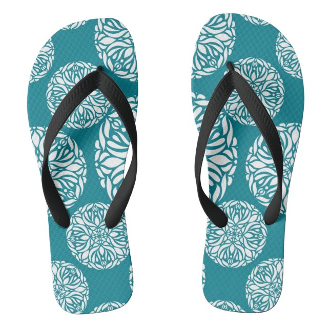 Blumenwinterschneeflocke Flip Flops (Fußbett)