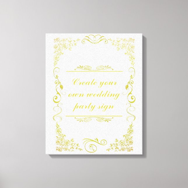 Blumenwirbel Dekorative Hochzeitsfeier an der Gren Leinwanddruck (Vorderseite)