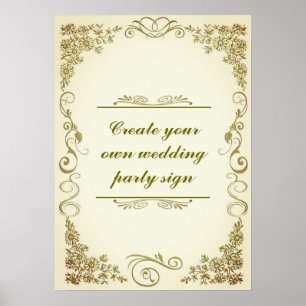 Blumenwirbel Dekorative Hochzeitsfeier an der Gren Poster