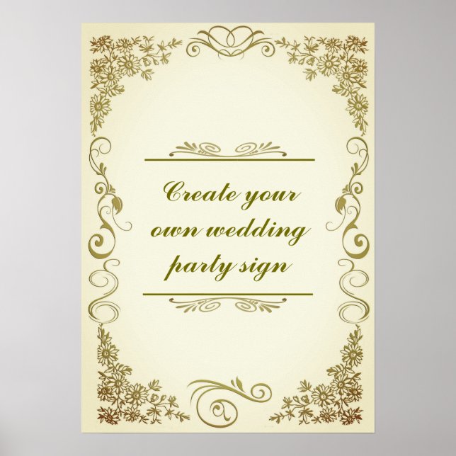 Blumenwirbel Dekorative Hochzeitsfeier an der Gren Poster (Vorne)