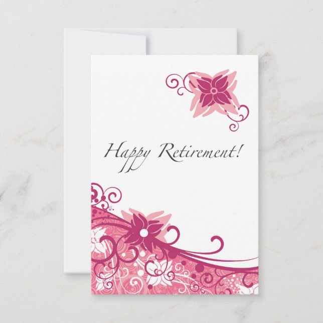 BlumenWirbels-Ruhestands-Party Einladung (Vorderseite)