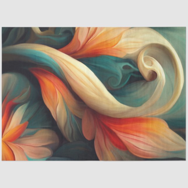 Blumenwirl Design DekoPage Kunstmalerei Seidenpapier (Vorderseite)