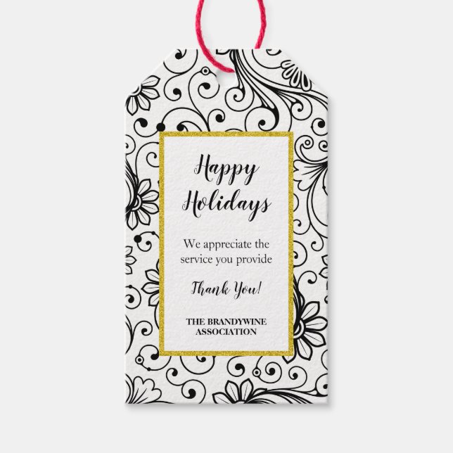 Blumenwirt-Urlaub danke Ihnen dem Tag Geschenkanhänger (Vorderseite)