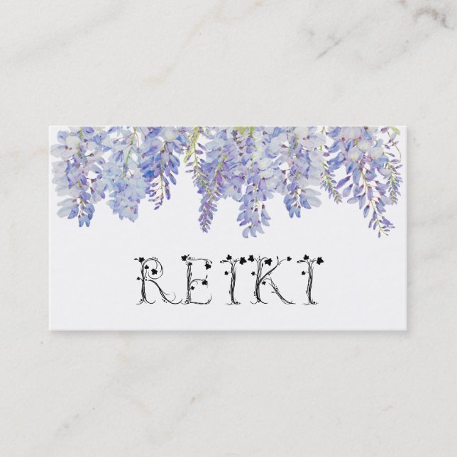 *~* Blumenwisteria-BlumeWatercolor REIKI Visitenkarte (Vorderseite)