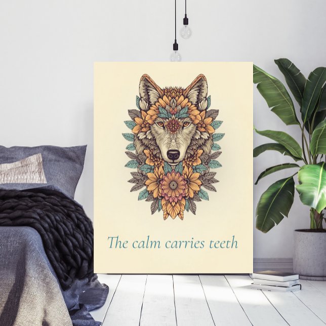 Blumenwolf Boho-Zitat Wandkunstposter Poster (Von Creator hochgeladen)