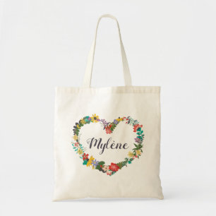 Blumenwreath-Namen-Tasche - Stella Tragetasche