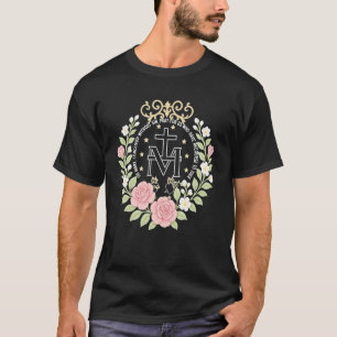 Blumenwundermedaille Marianische katholische Hinga T-Shirt