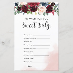 Blumenwünsche der Burgunder Marine für das Babyspi