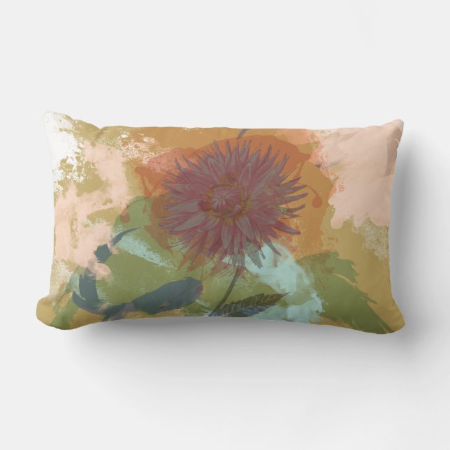 Blumenzauber Abstrakt Blush Mint Green Gold Lendenkissen (Vorderseite)