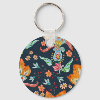 Blumenzauber: Aquarellfarbene Blume Schlüsselanhänger