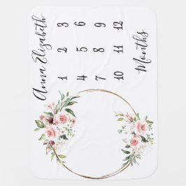 Blumenzauber Personalisiert Babyname und Monate Babydecke