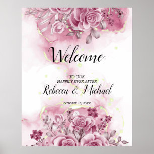 Blumenzehen mit Aquarellfarben Begrüßungspapier Poster