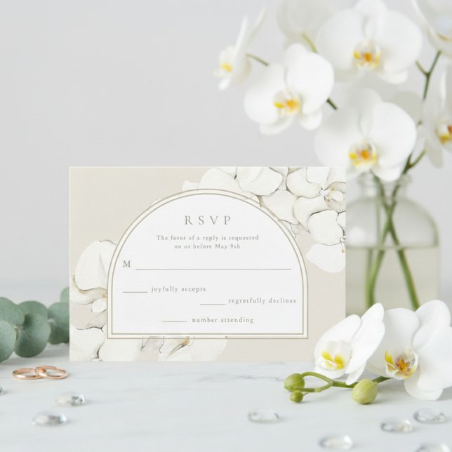 Blumenzehen RSVP Karte (White Orchid Floral Wedding RSVP Card)