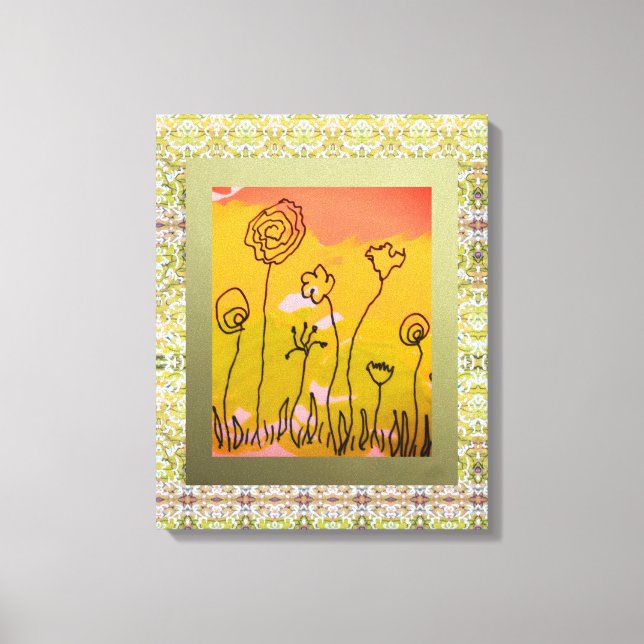Blumenzeichnung Leinwanddruck (Vorderseite)
