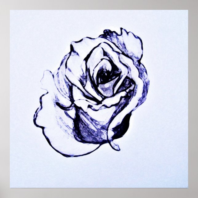 Blumenzeichnung Poster (Vorne)