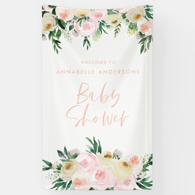 Blumenzettel für Kinder mit Duschwasserfarbe Banner (Vertikal)