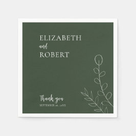 Blumenzettel Hochzeitsskript Elegant Einfach Serviette