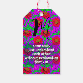 Blumenzettel und Monogramm | Besondere Geschenkanhänger