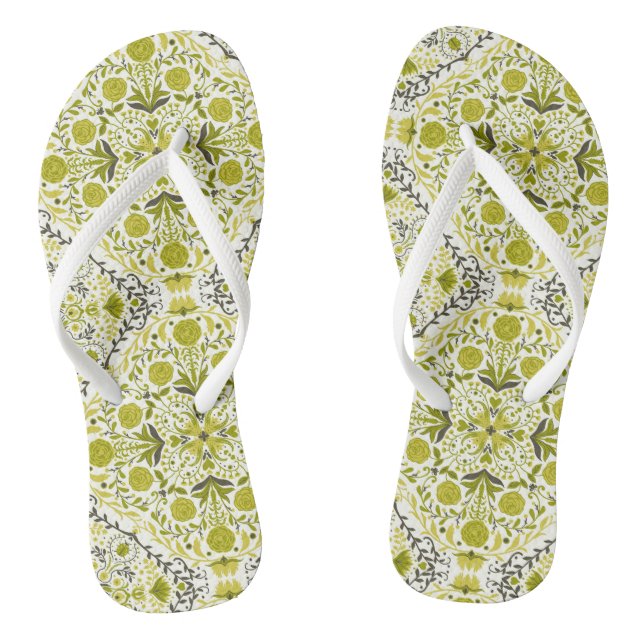 Blumenziegel in grün flip flops (Fußbett)