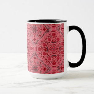Blumenziegel in Rot und Wassermelone in Rosa Tasse