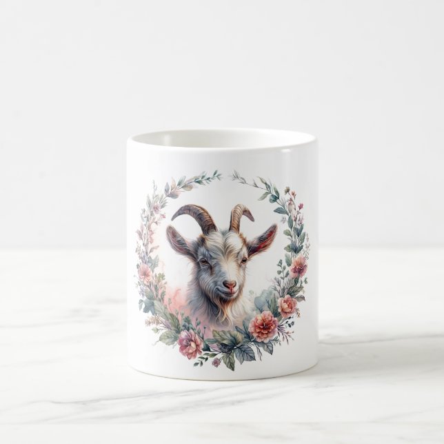 Blumenziegenportrait Kaffeetasse (Mittel)