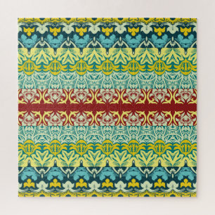 Blumenzierkunst: Nahtloses Vintages Design Puzzle