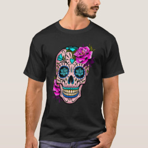 Blumenzucker Schädeltag des toten Coolen Dia de Lo T-Shirt