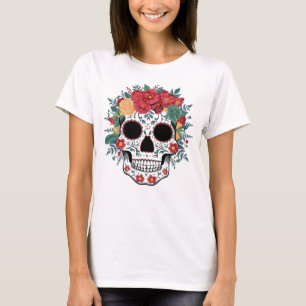 Blumenzuckerschädel T-Shirt
